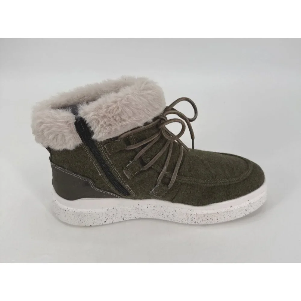 Romika Womens Fleece Olive Green Boots Size 7 7.5 38 Helsinki 01 - Picture 9 of 12